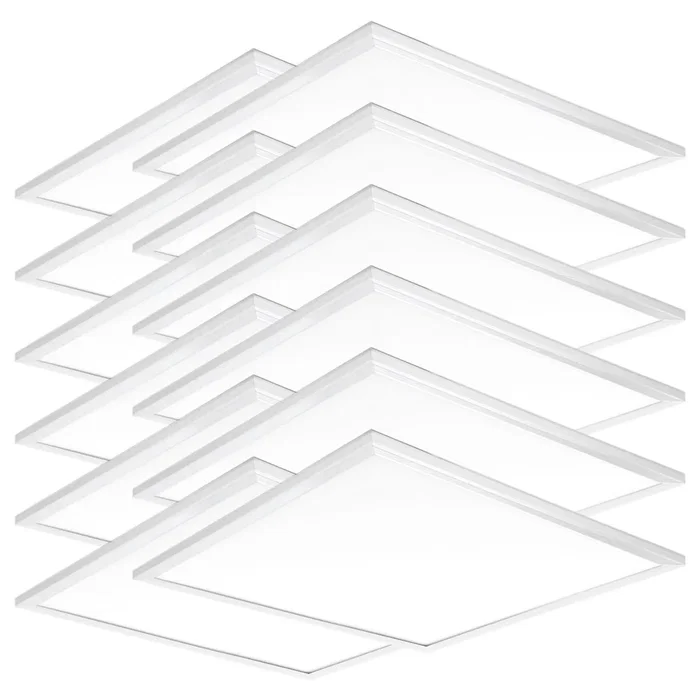 Pack de 10 Panneaux LED 40W 4400 Lm Blanc Froid 6000K, 60x60 cm, UGR19, Flicker Free, 40000 h, pour Plafond Armstrong, HO-PG-600x600-40W-CW-PK10