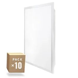 Pack de 10 Panneaux LED 40W 4400 Lm Blanc Froid 6000K, 60x60 cm, UGR19, Flicker Free, 40000 h, pour Plafond Armstrong, HO-PG-600x600-40W-CW-PK10