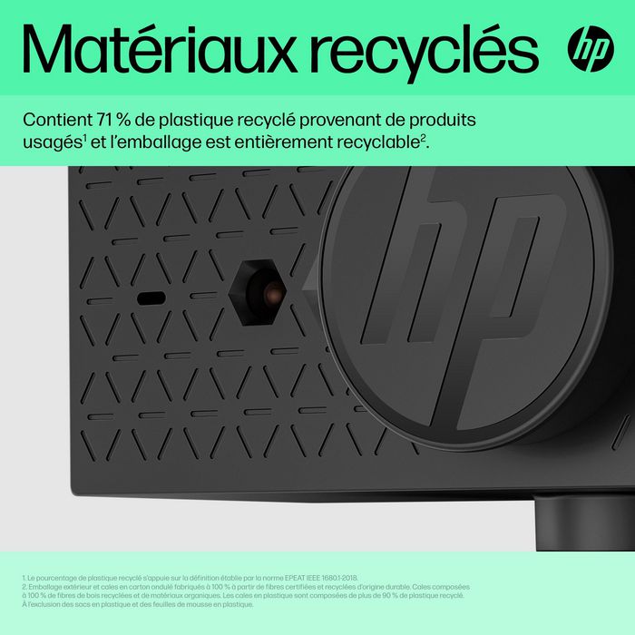 HP Webcam HP 625 Full HD 1080p avec micros, IA, Windows Hello, Zoom, rotation 360 degrés, champ de vision ajustable, pour visioconférence