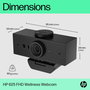 HP Webcam HP 625 Full HD 1080p avec micros, IA, Windows Hello, Zoom, rotation 360 degrés, champ de vision ajustable, pour visioconférence