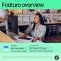 HP Webcam HP 625 Full HD 1080p avec micros, IA, Windows Hello, Zoom, rotation 360 degrés, champ de vision ajustable, pour visioconférence