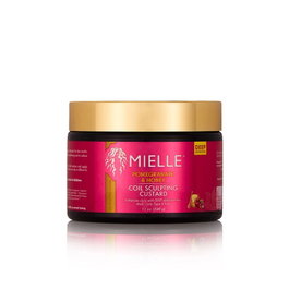 Mielle Crème Coil Sculpting Custard à la Grenade et au Miel pour Boucles Type 4 - Définition Profonde et Hydratation - 340 g