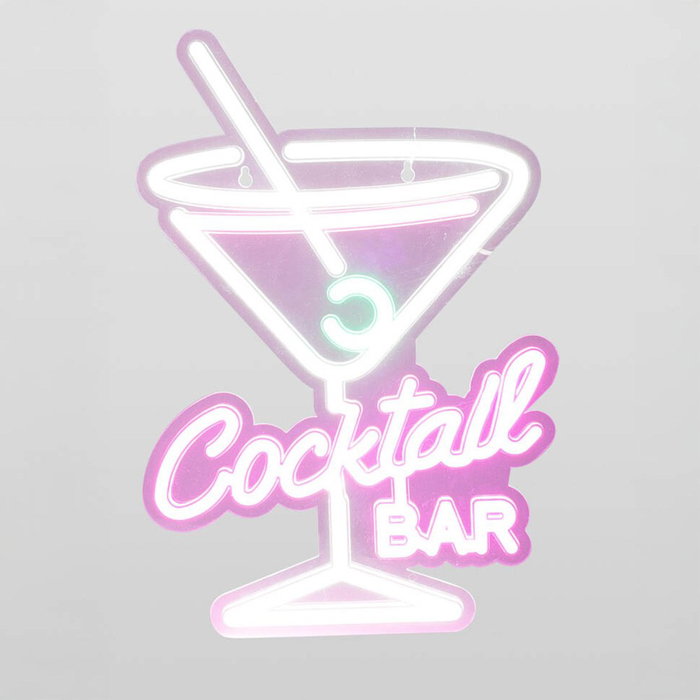 Basics Enseigne lumineuse LED néon décorative cocktail bar USB multicolore 30x38cm ou 28x39,5cm cadre PS Basics Enseigne lumineuse LED néon décorative cocktail bar USB multicolore 30x38cm ou 28x39,5cm cadre PS