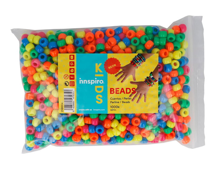 Innspiro Perles en plastique eco grosella Multicolor Neon 9mm