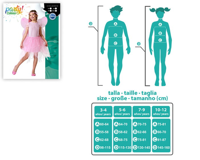 Déguisement de Fée Rose pour Enfant Fille 5-6 Ans - Costume de Carnaval avec Tête, Ailes et Robe en Polyester Déguisement de Fée Rose pour Enfant Fille 5-6 Ans - Costume de Carnaval avec Tête, Ailes et Robe en Polyester