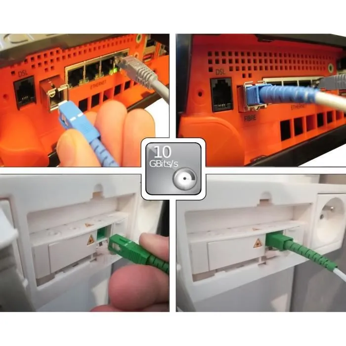 Lineaire Câble fibre optique SC-APC/SC-UPC FB125I pour Freebox, 15 m