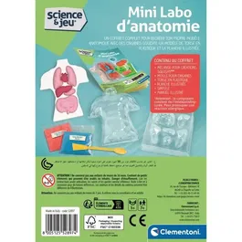 Clementoni Mini Labo d'Anatomie - Coffret Scientifique pour Enfants avec Moules et Poudres pour Reproduire les Organes - Jouet Éducatif à Partir de 4 Ans