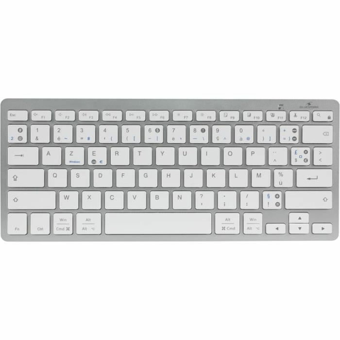Bluestork KB-MINI-PC-MAC/FR Clavier Bluetooth Azerty Français Blanc