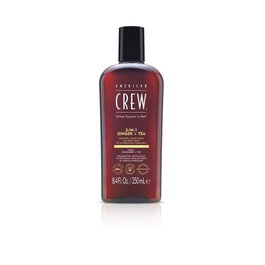 American Crew 3 en 1 Shampooing Conditionneur Gel Douche au Gingembre et Thé 250 ml