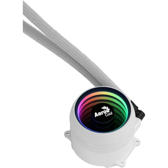 Aerocool Mirage L120 Kit de Refroidissement Liquide pour PC, Ventilateur 120 mm, RGB adressable, Radiateur Aluminium, Pompe en Cuivre, Blanc Aerocool Mirage L120 Kit de Refroidissement Liquide pour PC, Ventilateur 120 mm, RGB adressable, Radiateur Aluminium, Pompe en Cuivre, Blanc