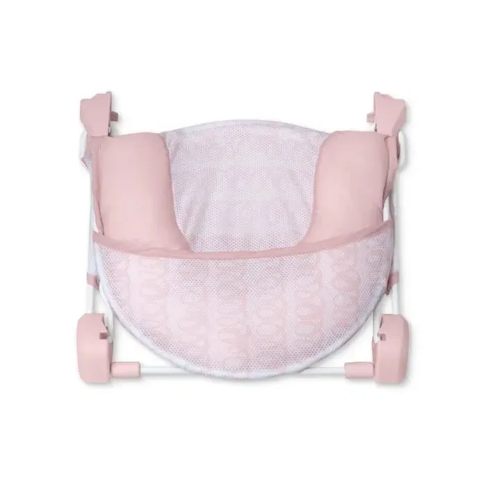 Ingenuity Summer Transat de bain pliable pour bébé - 2 positions, rose, avec filet lavable et coussin, 8.75 x 5.41 x 5 cm