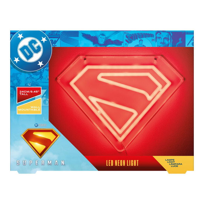 Paladone Lumière Néon LED Superman – Panneau Mural Officiel DC Comics pour Décoration
