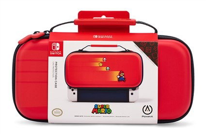 PowerA Etui de Protection Compact pour Nintendo Switch Modèle OLED, Lite et Standard - Noir, Double Fermeture Éclair, Support de Jeu et Pochette de Rangement