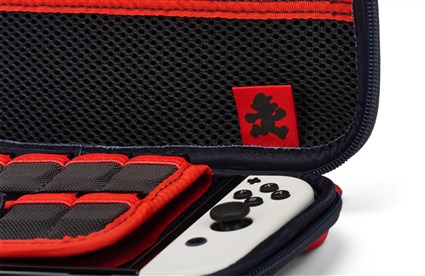 PowerA Etui de Protection Compact pour Nintendo Switch Modèle OLED, Lite et Standard - Noir, Double Fermeture Éclair, Support de Jeu et Pochette de Rangement