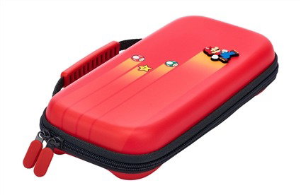 PowerA Etui de Protection Compact pour Nintendo Switch Modèle OLED, Lite et Standard - Noir, Double Fermeture Éclair, Support de Jeu et Pochette de Rangement