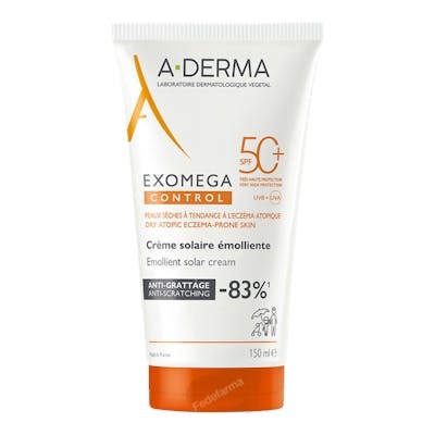 A-Derma EXOMEGA CONTROL Crème solaire émolliente SPF 50+ 150 ml