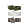 Set de basket Home ESPRIT Vert Gris Crème Bois polypropylène 43 x 30 x 30 cm 3 Pièces (3 Unités)