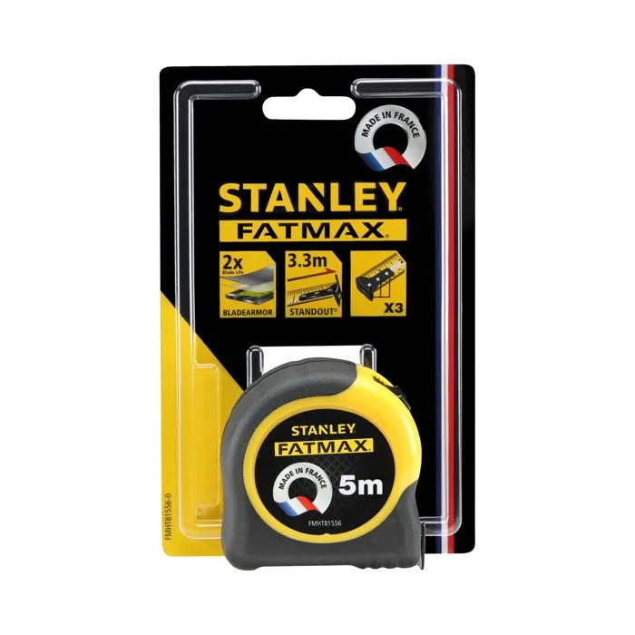 Stanley FMHT81556-0 Ruban à Mesurer Fatmax 5m x 32mm avec Revêtement Blade Armor Thermoplastique - Ruban Ultra Épais 0.13mm Protégé Mylar