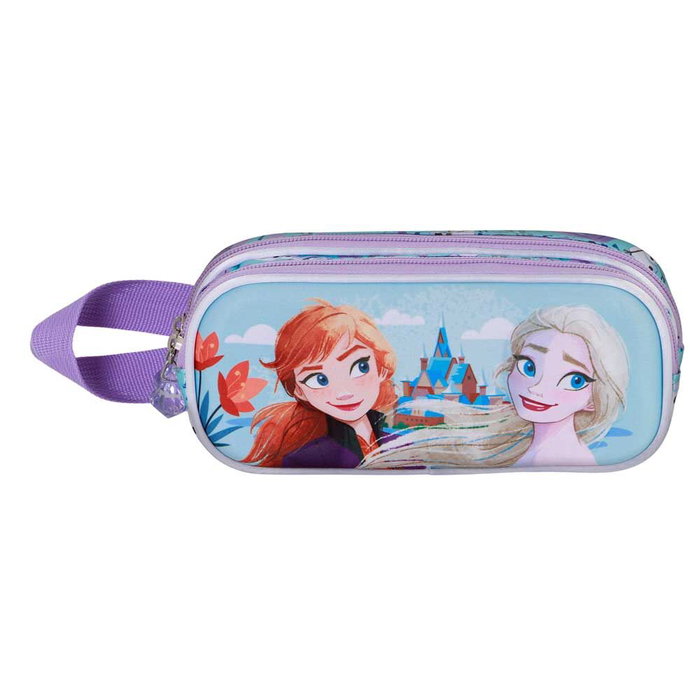 KARACTERMANIA Porte-tout Scolaire 3D Disney La Reine des Neiges 2 - Double Compartiment à Fermeture Éclair - 9,5x22x8 cm