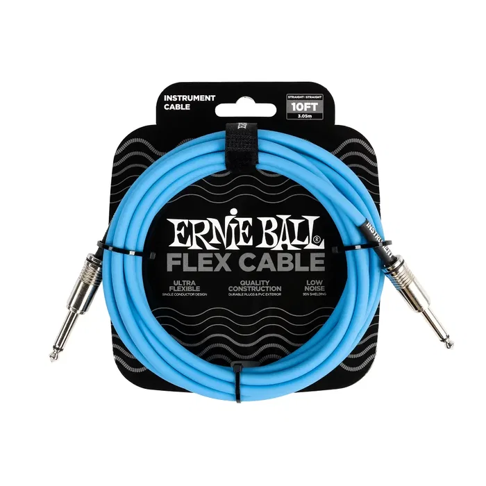 ERNIEBALL Câble d'instrument Flex Jack-Jack SS 3 m - Bleu ERNIEBALL Câble d'instrument Flex Jack-Jack SS 3 m - Bleu