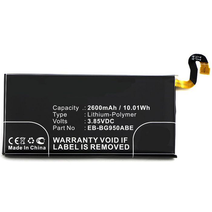 CoreParts Batterie pour Samsung Galaxy S8/S8+ - Li-ion 3.85V 2600mAh 10.01Wh - Compatible avec les modèles SM-G9500, SM-G9508, SM-G950F, SGH-N171, SC-02J, Dream 2 CoreParts Batterie pour Samsung Galaxy S8/S8+ - Li-ion 3.85V 2600mAh 10.01Wh - Compatible avec les modèles SM-G9500, SM-G9508, SM-G950F, SGH-N171, SC-02J, Dream 2