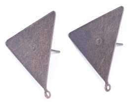 Innspiro Boucles d'oreilles métalliques pour incrustation base triangle doré vieilli