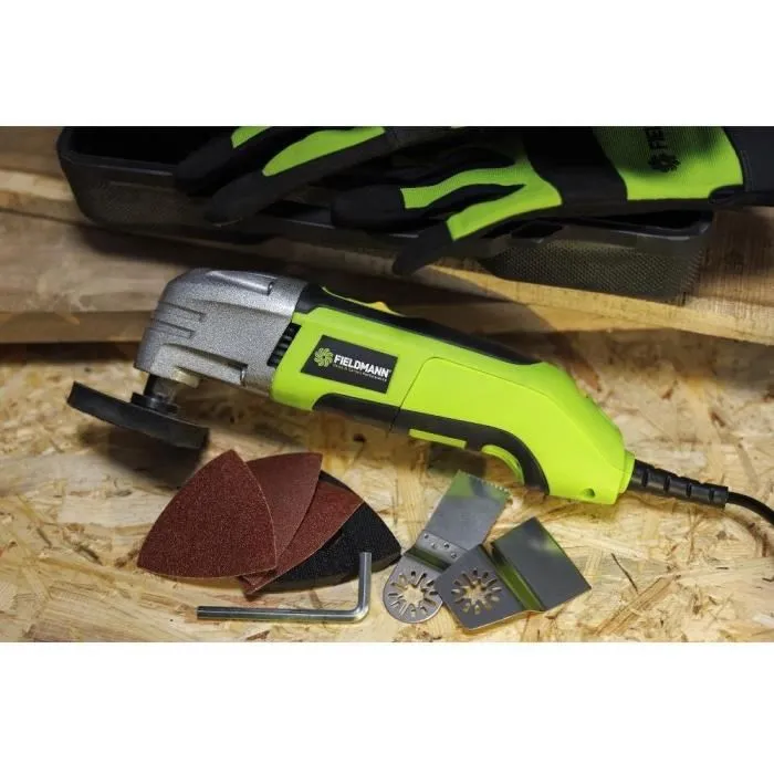 Fieldmann - FDB 200301-E - Outil multifonction 300 W avec vitesse variable (15 000-22 000 tr/min) - Mallette de transport - Lot de 11 accessoires pour ponçage, grattage et coupe