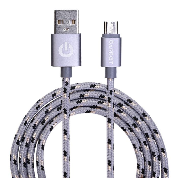 Garbot Grab&Go Câble Micro-USB Tressé Argent 1m - Compatible avec le support de vente C-05-10207 Garbot Grab&Go Câble Micro-USB Tressé Argent 1m - Compatible avec le support de vente C-05-10207