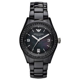 Armani AR1423 montre analogique en céramique noire
