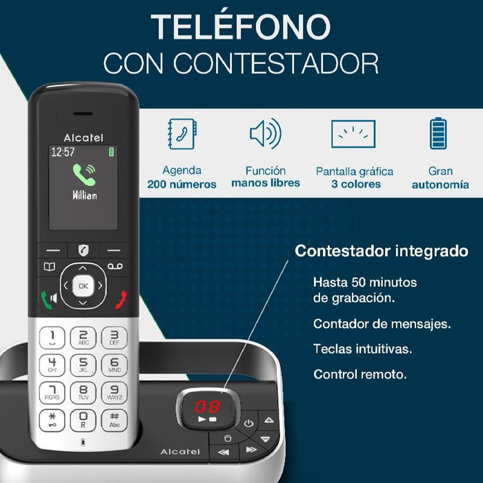 Alcatel Pack Duo de Téléphones Sans Fil avec Répondeur et Mains Libres