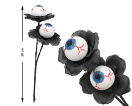 Fleur Noire Décorative 26 cm Avec Yeux Centraux pour Halloween Décoration Terrasse