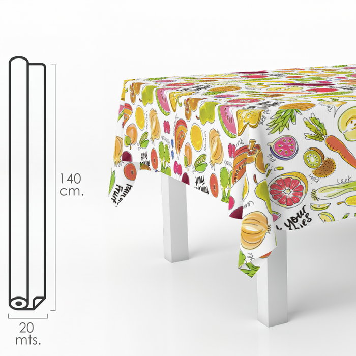 ORYX Nappe en Rouleau Fruits Fantasia 140 cm x 20 m ORYX Nappe en Rouleau Fruits Fantasia 140 cm x 20 m