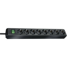 Brennenstuhl Eco-Line Multiprise 8 prises avec interrupteur, noir, 3 m