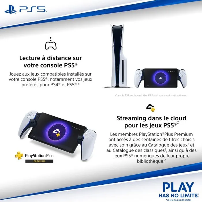 Sony PlayStation Portal - Lecteur à distance pour PS5 et PS4 - Noir Midnight - Sans fil et portable