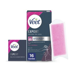 Veet Bandes de cire à épiler Expert Arnpits pour peau normale, 16 unités