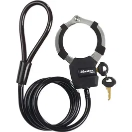 Master Lock 8275EURDPRO - Antivol à câble tressé de 1 mètre pour vélo, trottinette et poussette - Noir