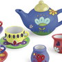 Tachan Set de Thé en Céramique Little Artist à Peindre DIY - R.56980/DIY002 - Tachan avec 1 Théière, 1 Sucrier, 1 Pot à Lait, 4 Tasses, 4 Soucoupes, 12 Peintures et 2 Pinceaux