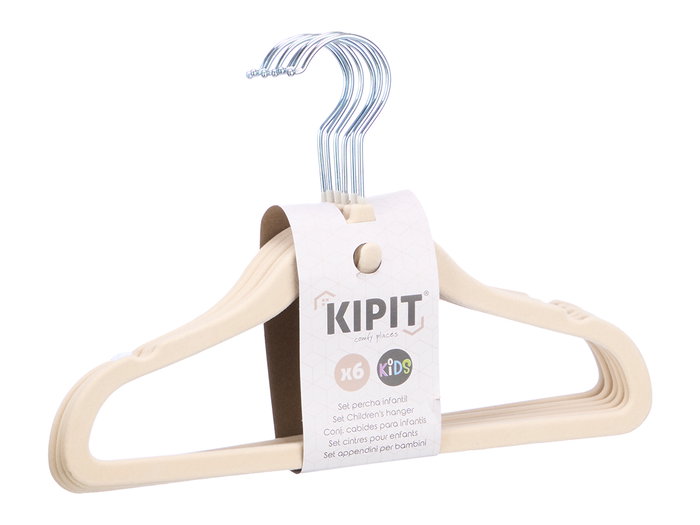 KIPIT Set de 24 perchas pour enfants en velours, assortiment 3 couleurs