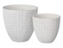 Ibergarden Lot de 2 pots carrés blancs 20 et 26 cm en céramique (Set de 2)