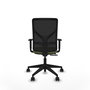 Chaise Motilla Synchrone/Traslack tissu Vert olive Maille Noir Base pyramidale noire Accoudoir 1D Sans appui-tête Roulettes 65mm nylon