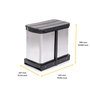 Emuca Bac à recyclage Recycle 2x12 litres Inox
