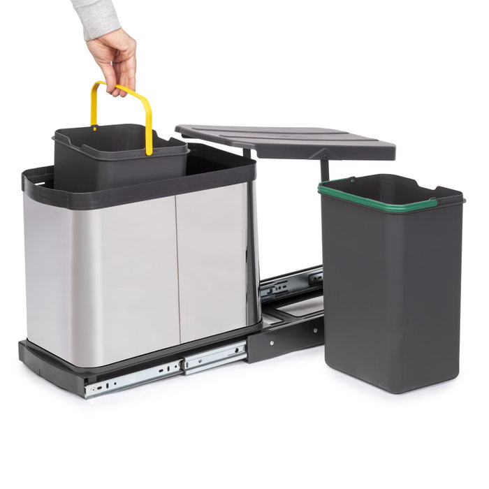 Emuca Bac à recyclage Recycle 2x12 litres Inox