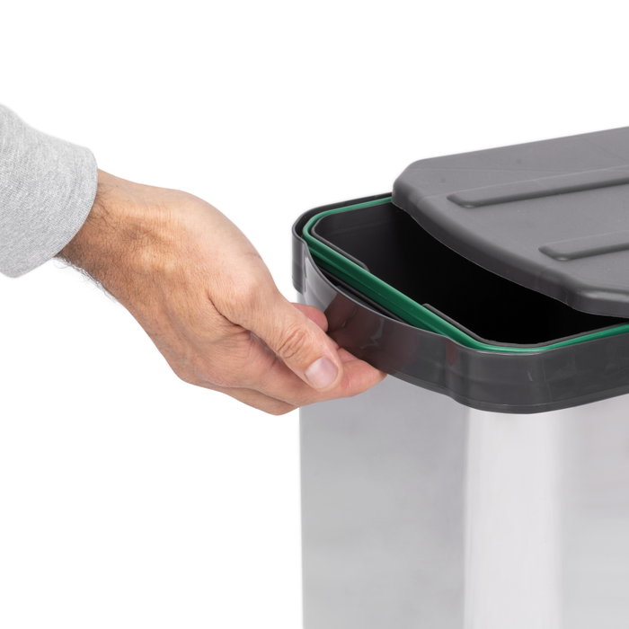 Emuca Bac à recyclage Recycle 2x12 litres Inox