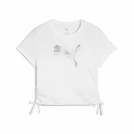 T shirt à manches courtes Enfant Puma Essentials Metallic Knotted Blanc