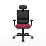 Piqueras Y Crespo Haches Chaise de bureau, Grenat et Noir, Mécanisme Synchrone/Traslack