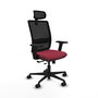 Piqueras Y Crespo Haches Chaise de bureau, Grenat et Noir, Mécanisme Synchrone/Traslack
