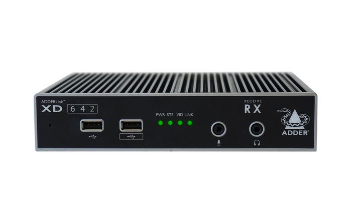 Adder AdderLink XD642 - Extenseur KVM 4K 60 Hz DisplayPort USB 2.0 Audio Bi-Écran avec Connexion Cuivre/Fibre et USB Émulé pour Démarrage Adder AdderLink XD642 - Extenseur KVM 4K 60 Hz DisplayPort USB 2.0 Audio Bi-Écran avec Connexion Cuivre/Fibre et USB Émulé pour Démarrage