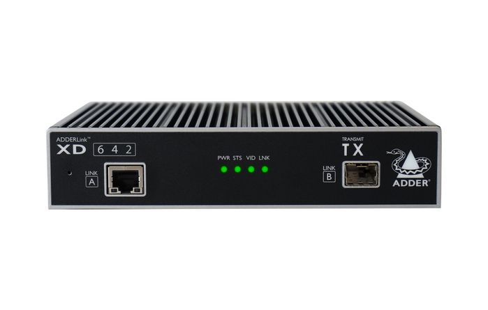 Adder AdderLink XD642 - Extenseur KVM 4K 60 Hz DisplayPort USB 2.0 Audio Bi-Écran avec Connexion Cuivre/Fibre et USB Émulé pour Démarrage Adder AdderLink XD642 - Extenseur KVM 4K 60 Hz DisplayPort USB 2.0 Audio Bi-Écran avec Connexion Cuivre/Fibre et USB Émulé pour Démarrage