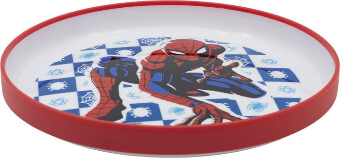 Licensing Assiette Antidérapante Bicolor Premium Spiderman CZ11297 Enfant 4+ Plastique Alimentaire Recyclable Micro-ondes