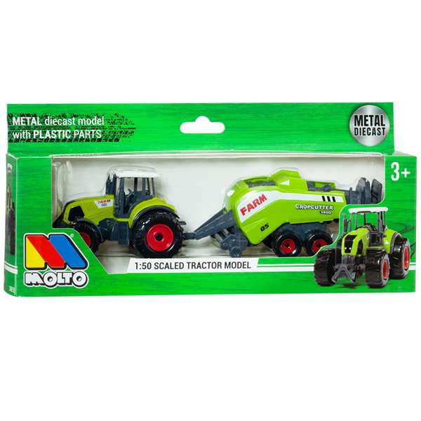 Molto - Tractor de ferme avec remorque - Jouet miniature - Modèles aléatoires - Échelle 1:50 - Matière plastique et métal - Sans piles - Langues: espagnol, anglais Molto - Tractor de ferme avec remorque - Jouet miniature - Modèles aléatoires - Échelle 1:50 - Matière plastique et métal - Sans piles - Langues: espagnol, anglais